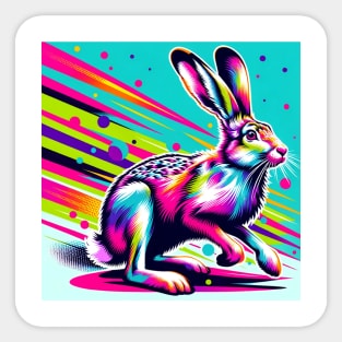 Pop Art Snowshoe Hare Tee - Winter Wildlife Fashion Statement Sticker